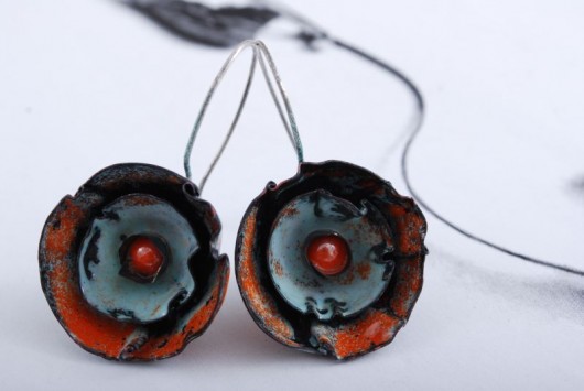 MALWY (orange-blue)  - kolczyki Dorota Oyrzanowska