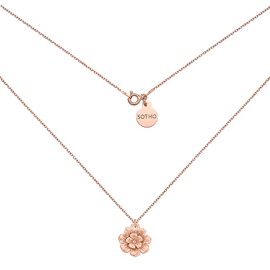 złote naszyjniki Naszyjnik z różowego złota z kwiatuszkiem