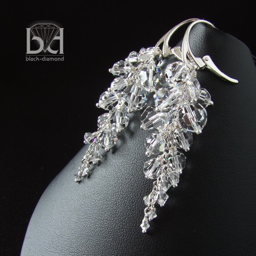 Ekskluzywne Gronka kryształ Swarovski   (6,7 cm) Black Diamond