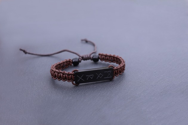 biżuteria różna Personalizowana bransoletka runiczna, skórzana bransoletka wikinga z runą
