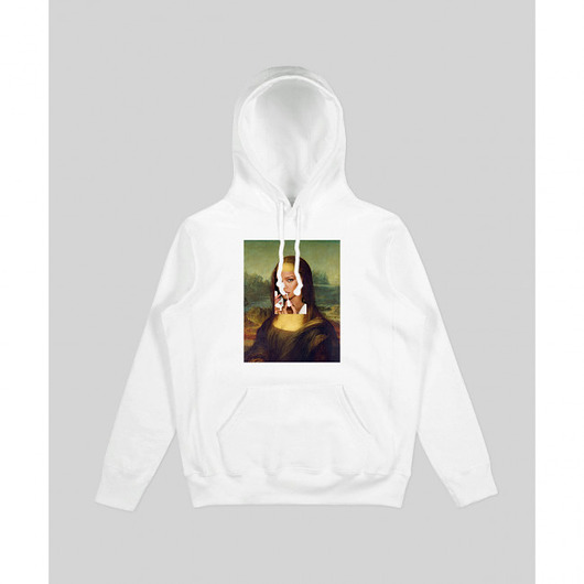 Mona Lisa White Hoodie Back to Black