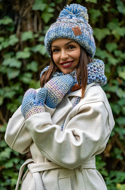 czapki damskie Czapka MERINO 100% Euforia Pastele