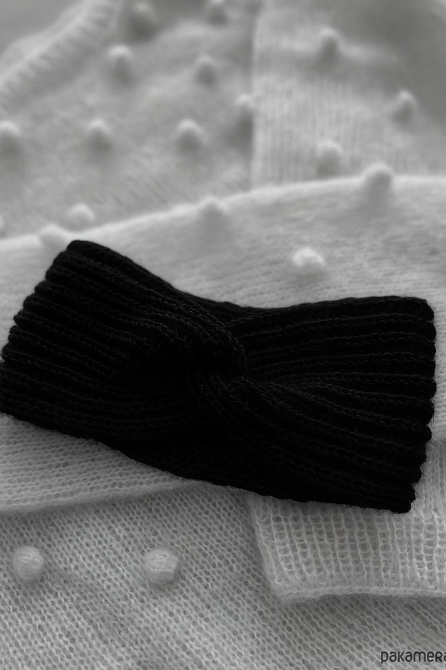 czapki damskie Opaska Merino & cashmere czarna