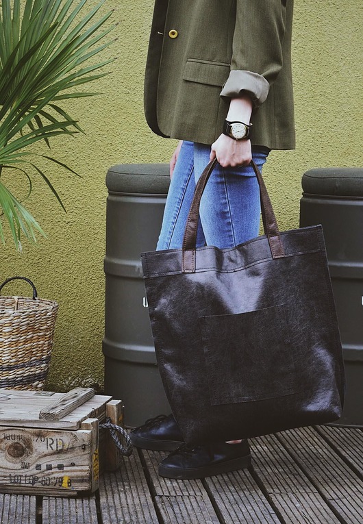 torby na ramię Torba Mr M Vintage czarna skóra naturalna
