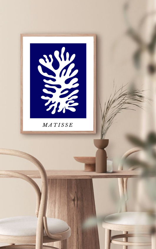 grafiki i ilustracje PLAKAT indygo , abstrakcja, matisse, granatowy