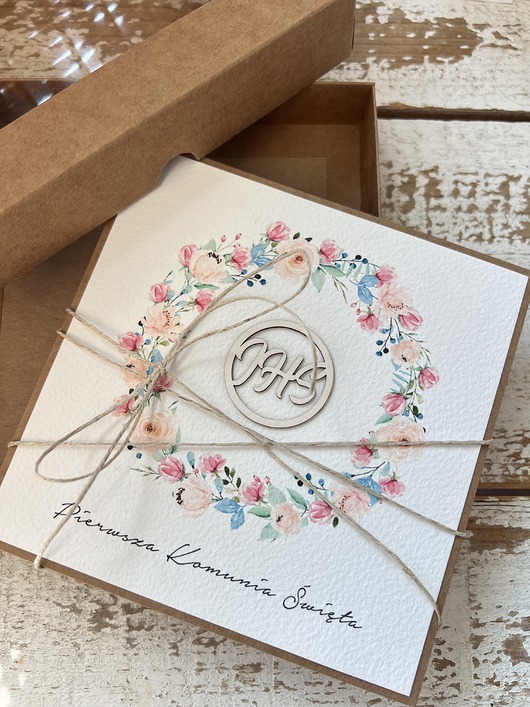 kartki na komunię Kartka na komunię ręcznie robiona - Pamiątka Komunii