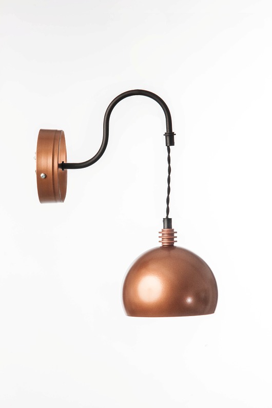 Kinkiet,lampa ścienna Tester miedź-miedź,37cm Home Design