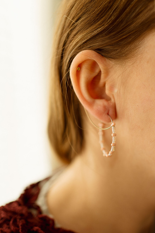 kolczyki - inne Kolczyki koła z koralików