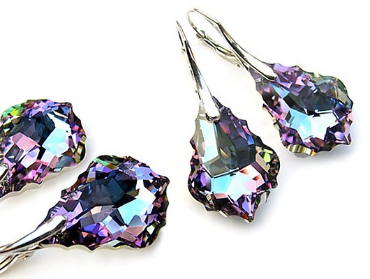 kolczyki swarovski Kolczyki z kryształem Swarovski - Verre