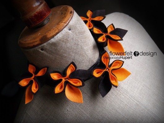 Czekolada z Pomarańczą -Biżuteria Autorska FlowerFelt Design