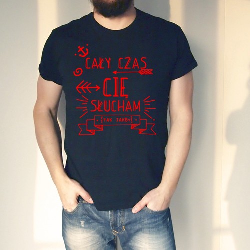 Cały czas męska Podwinięta Czarna ONE MUG A DAY