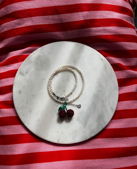 chokery Naszyjnik z plecionymi wisienkami