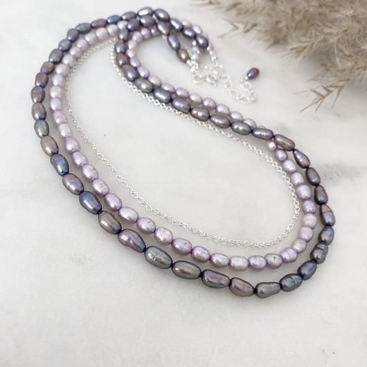 korale Naszyjnik Lilac pearls