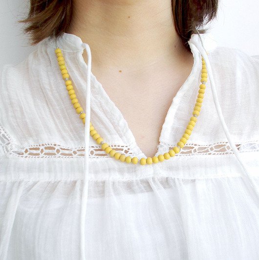 korale Yellow lekki Naszyjnik bez metalu