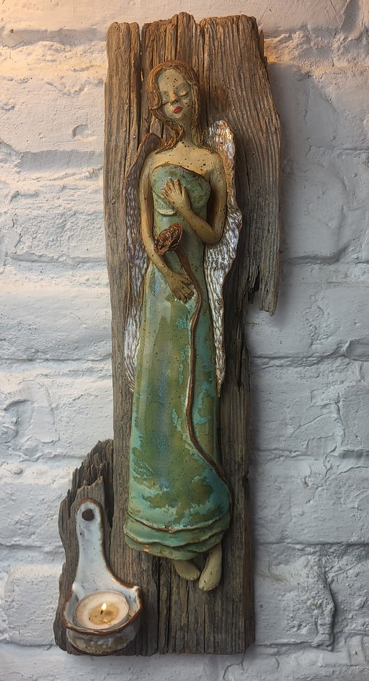 Ozdoby na ścianę Anioł na desce