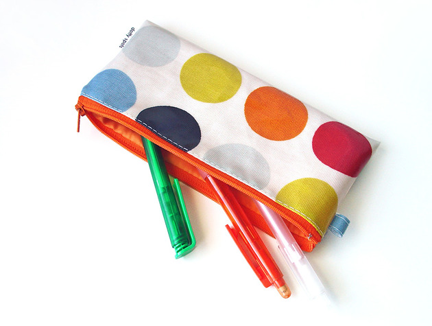 piórnik / etui na pędzle w duże kropki dotty spots