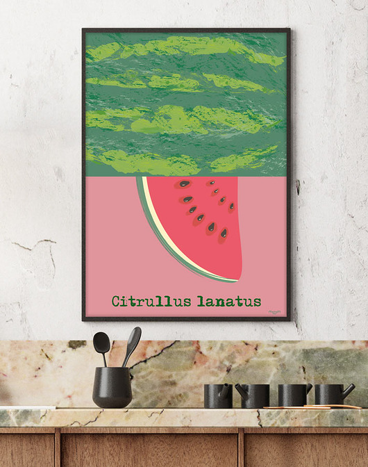 Arbuz - plakat fine art,giclee minimalmill