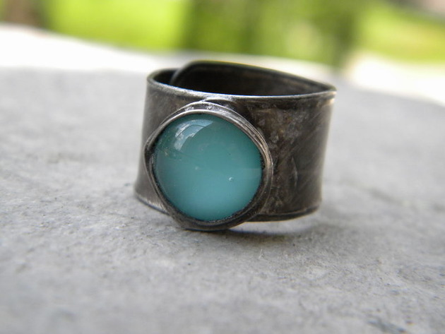 Roman Ancient Ring ;) błękit świecący Beata Trotter