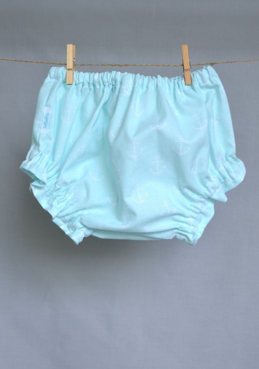 Pantalonki/bloomersy miętowe w kotwice Infante