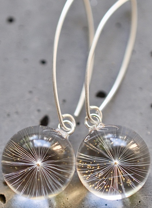 Kolczyki srebrne z gwiazdką dmuchawca Grol Jewellery