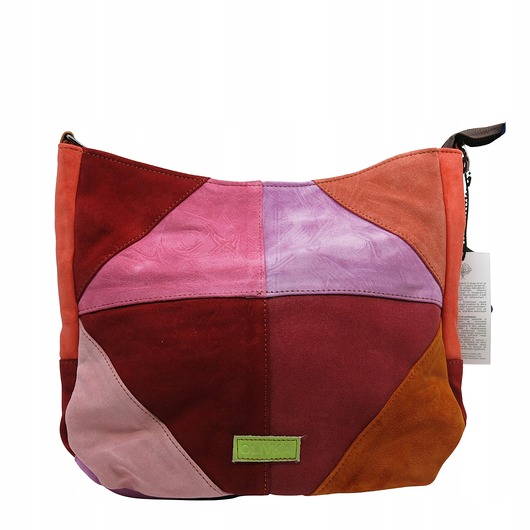 torby na ramię Torebka damska pojemna zamszowa na ramię kolorowa oryginalna OLIVKA