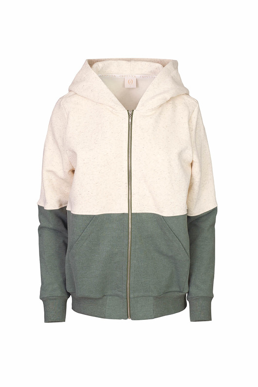 bluza z kapturem damska DWUKOLOROWA BLUZA - organiczna bawełna  konopie
