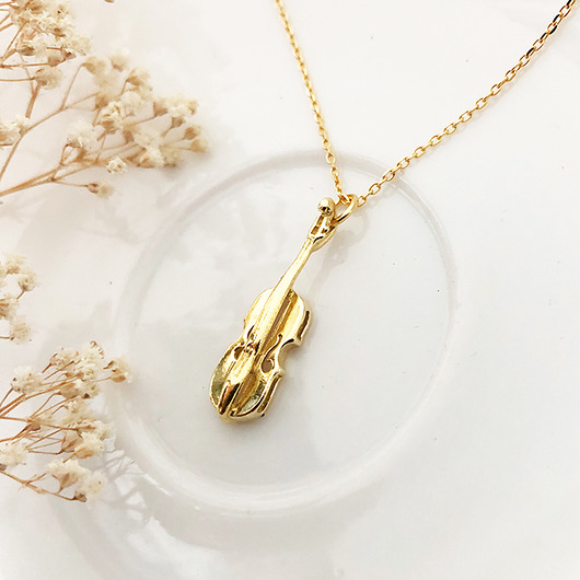 złote naszyjniki Naszyjnik ze skrzypcami, złote skrzypce muzyka