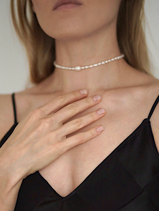 Biżuteria ślubna Choker BRIDE z pereł słodkowodnych