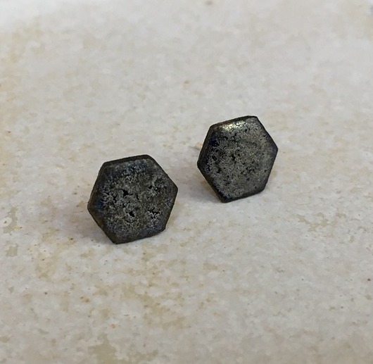Kolczyki ceramiczne ciemnosrebrne Malutek ceramika