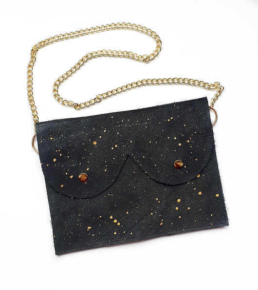 saszetka nerka Cycko nerka złoty kosmos zamsz