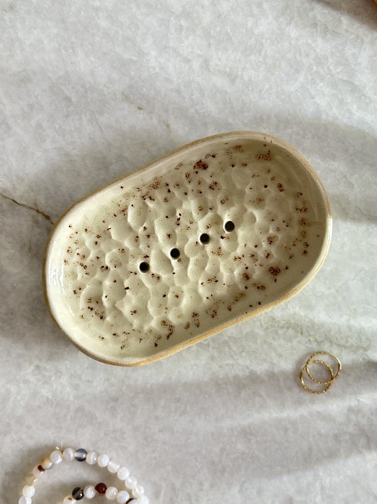 mydelniczki Ceramiczna Mydelniczka -piaskowy beż