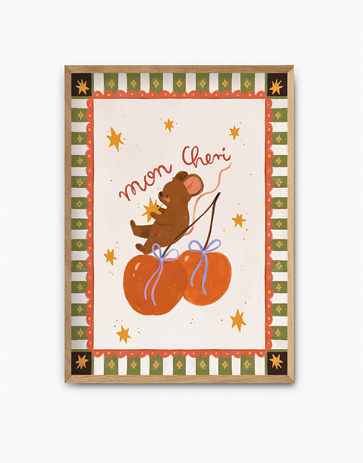 grafiki i ilustracje Plakat ilustracja Mon Cheri