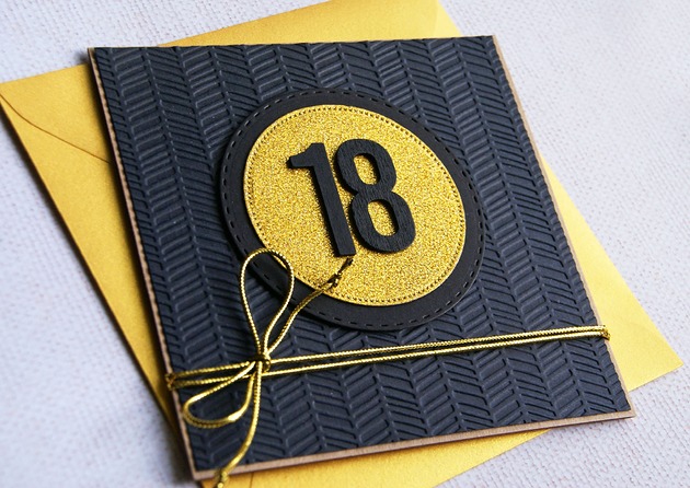 kartki scrapbooking 18-te urodziny : KARTKA URODZINOWA : glam