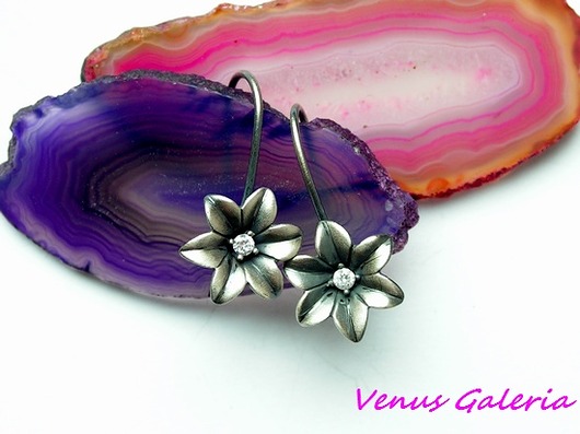 kolczyki srebrne Niezapominajka - kolczyki srebrne