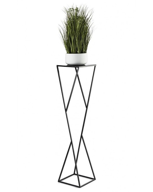 kwietniki Kwietnik Metalowy Stojak na Kwiaty Black 100 cm