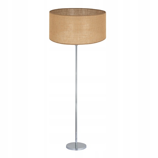 lampy podłogowe LAMPA STOJĄCA PODŁOGOWA CHROM ABAŻUR JUTA 40CM E27
