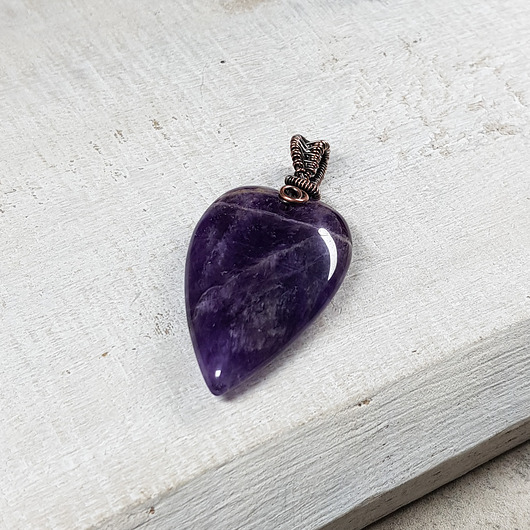 wisiory Ametyst serce m286