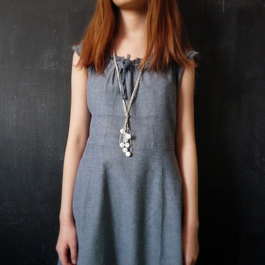 wisiory Groszki Kryształ górski Naszyjnik z warkoczem