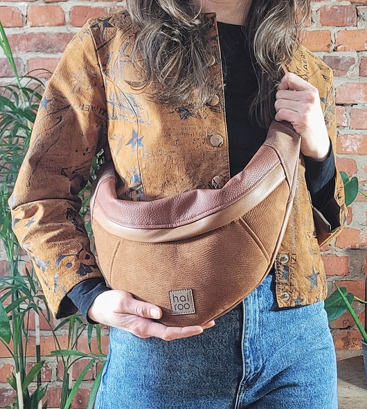 saszetka nerka Nerka "Haru"ruda brąz eko skóra vegan