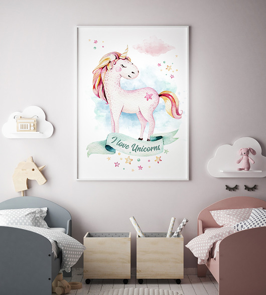 Jednorożec - plakat 50x70 cm  HOG STUDIO