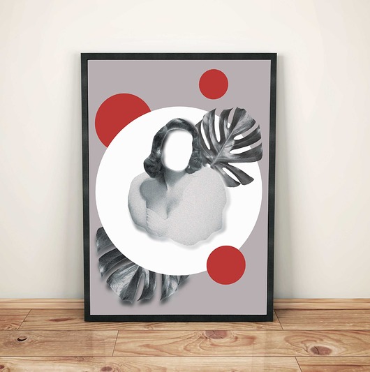 Plakat "Lady Monstera" sztucznymagazyn