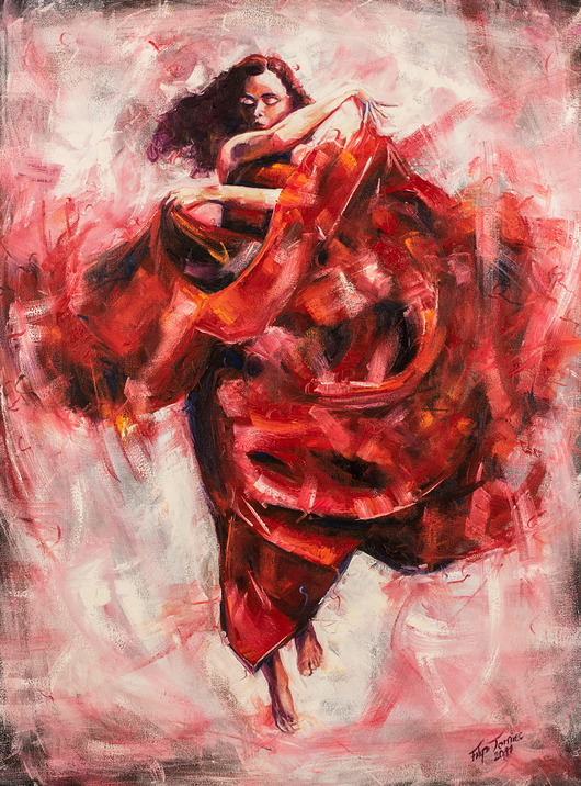 plakaty FLAMENCO 40x50 Plakat tancerki na płótnie w ramie