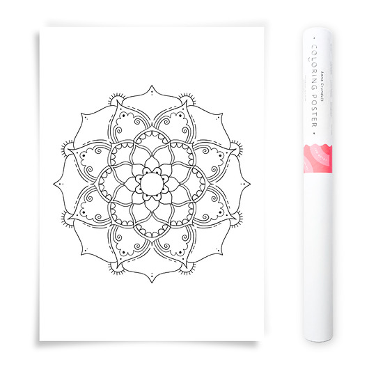 plakaty Plakat do Kolorowania Mandala Kwiatowa 50x70cm