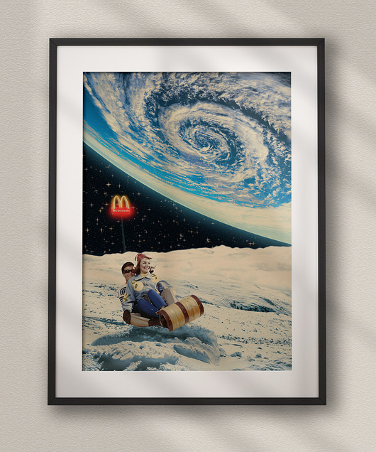 plakaty Plakat Moon Drive - Kolaż Fine Art - Dekoracja Ścienna Do Salonu, Biura