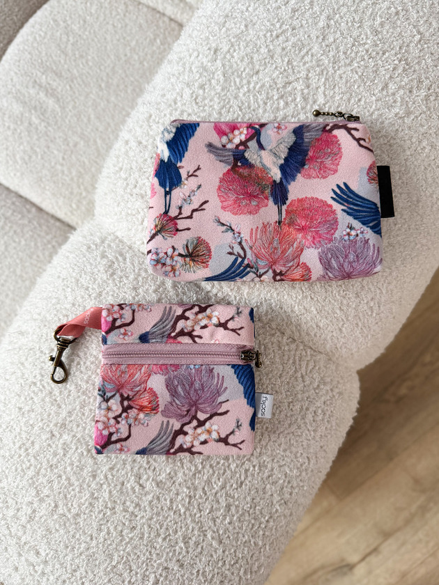 pokrowce i etui - na klucze Welurowe etui na słuchawki japandi