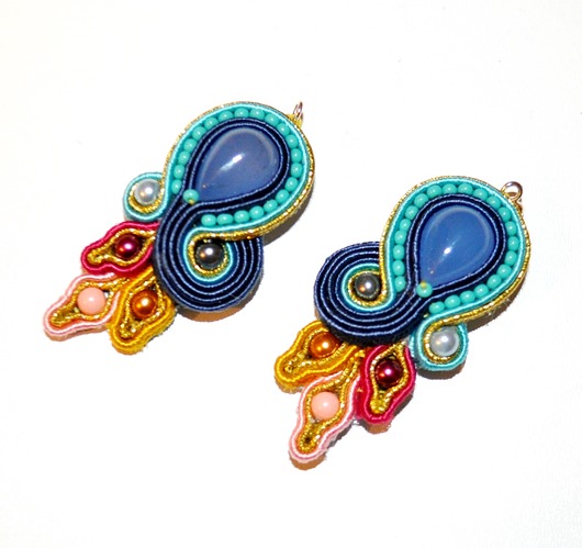 kolczyki soutache Sutaszowe kolczyki BLUE