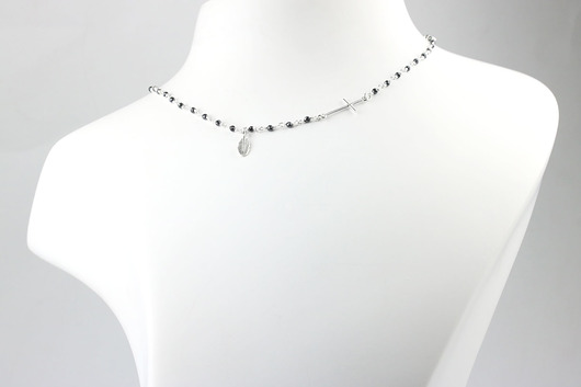 Choker Spinel Metalizowany srebro Brazi Druse Jewelry