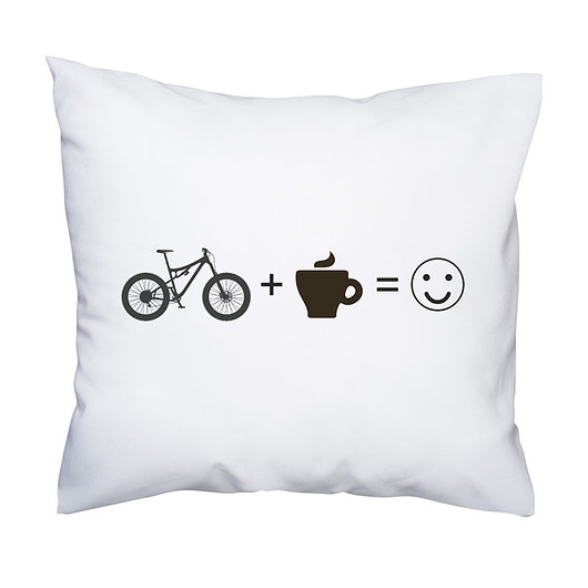 poduszki z grafiką Poduszka. Rower + kawa + uśmiech