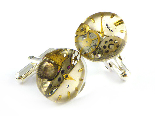 Spinki do mankietów srebro steampunk Scradeus