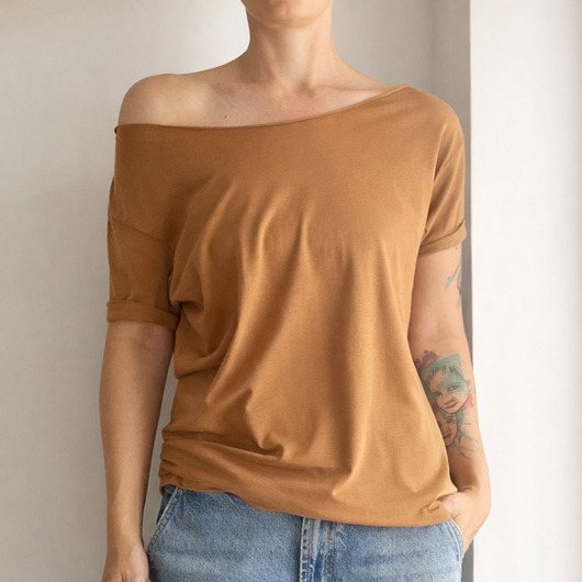t-shirt damskie Orzech Oversize